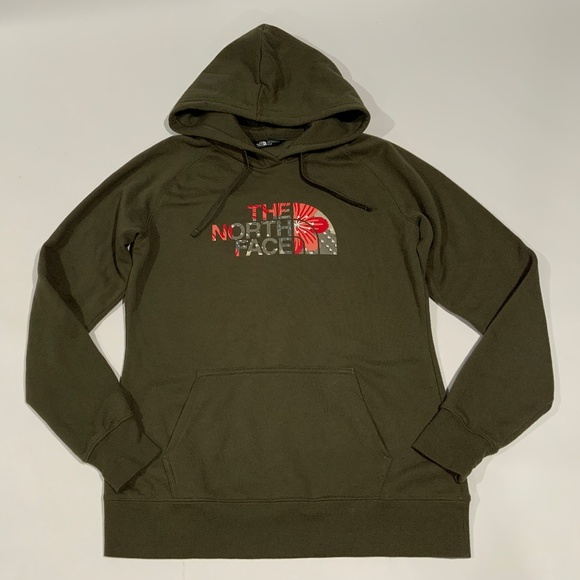 Women’s North Face Sz M Green Floral Hoodie Sweatshirt - Picture 5 of 5